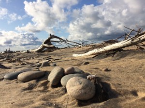 Beach stones at whitefish bay