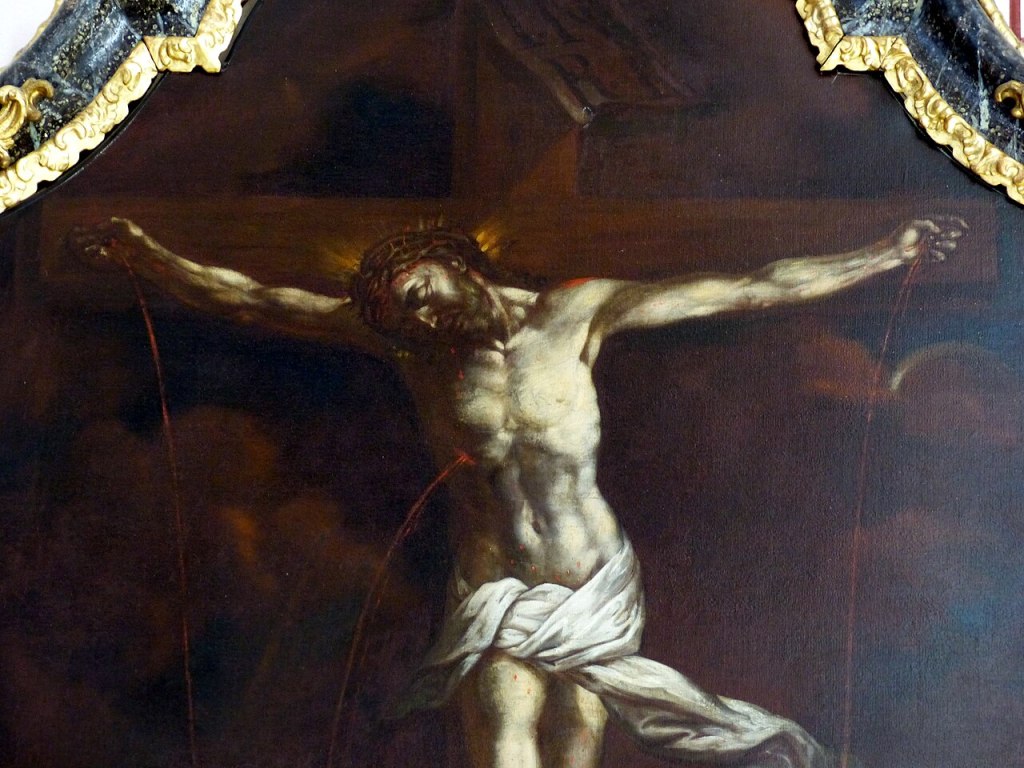 Painting of Jesus on a cross